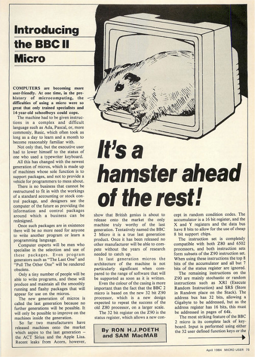The Micro User 1984, Page 1