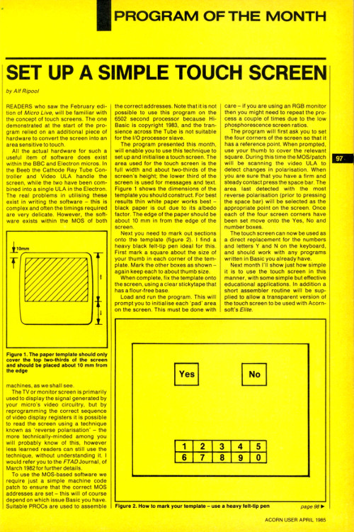 Acorn User 1985, Page 1