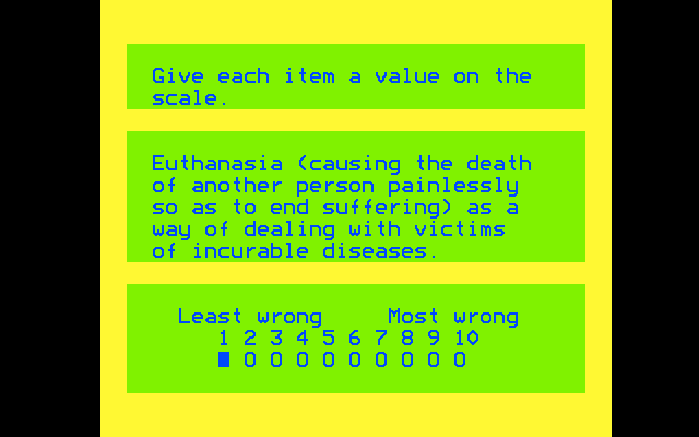 Euthanasia (causing the death of another person painlessly so as to end suffering) as a way of dealing with victims of incurable diseases