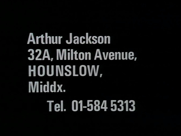 Arthur Jackson address caption from Monty Python
