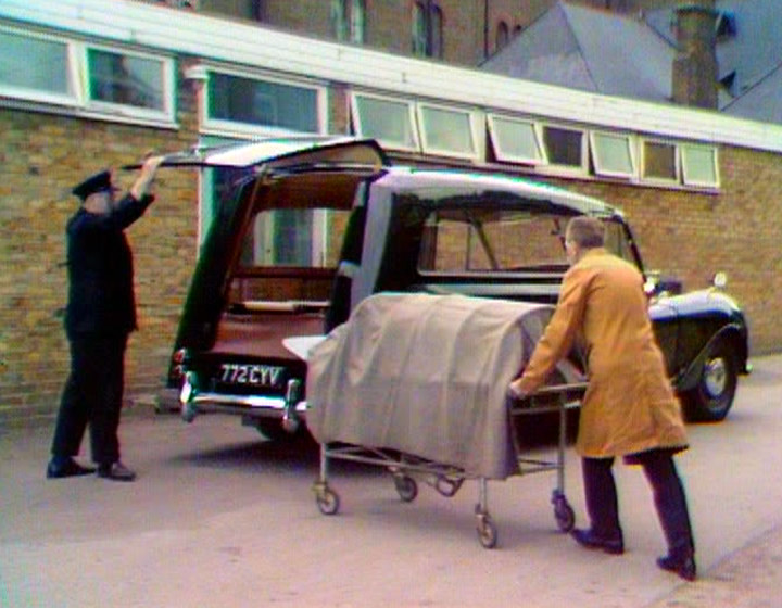A dead body being wheeled out of the hospital, on VT