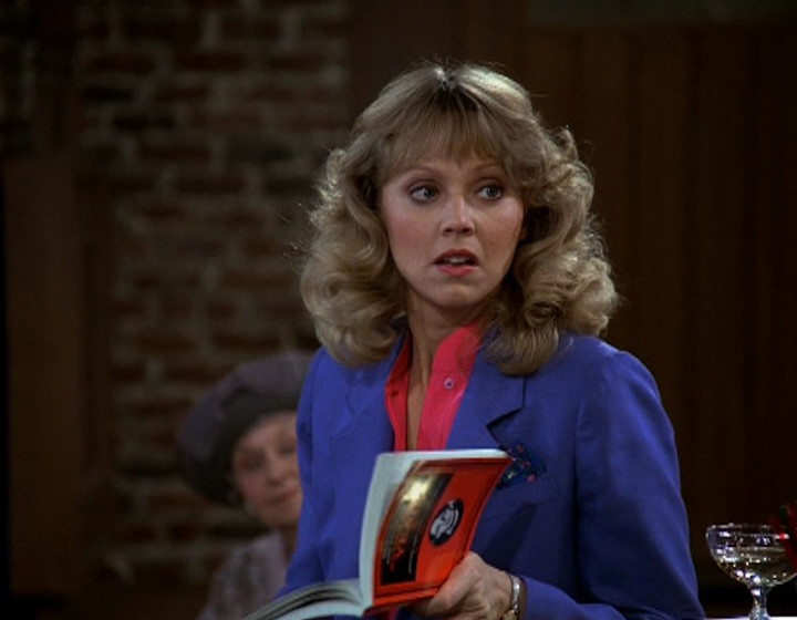 Diane Chambers, with a cut character in the background