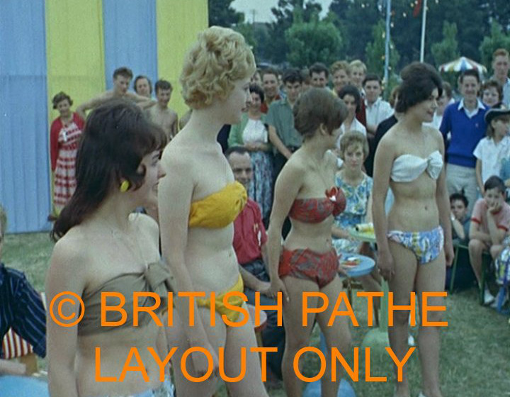 Bikini contest parade - in colour newsreel