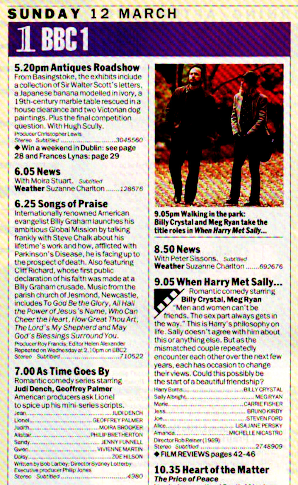 Radio Times listing for 12th March - again, all relevant information here is repeated in the body text