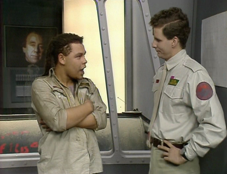 Rimmer, Lister and Holly in the Observation Room