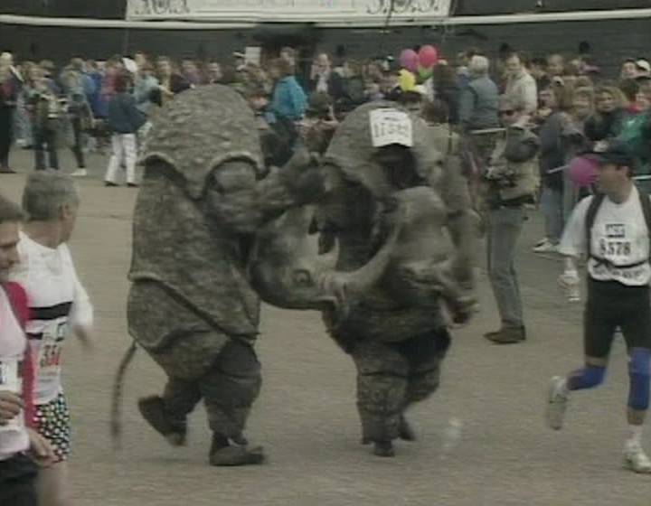 London Marathon, two rhinos