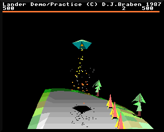 A different screenshot of Lander, showing a different coloured landscape