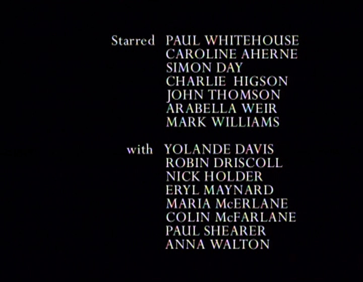 Starring credits screen, with Caroline Aherne added