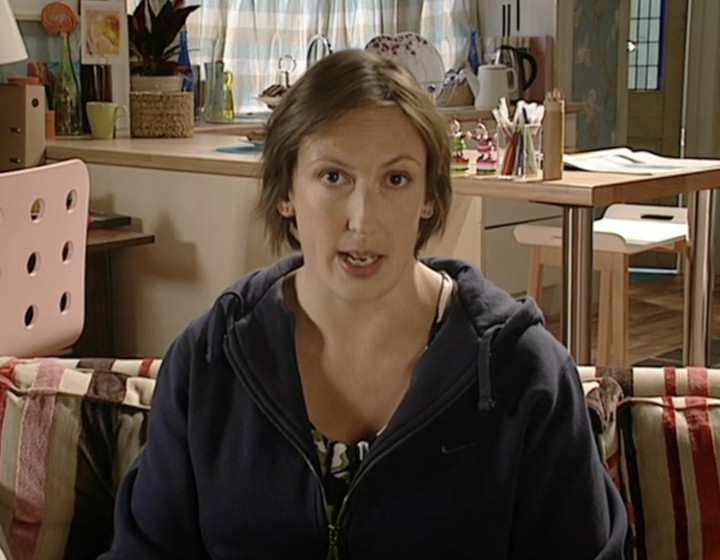 Miranda Hart talking to camera